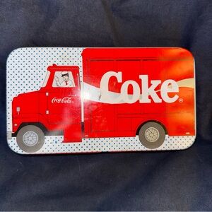 Coca Cola logo- Delivery Truck tin Pencil Box Trinket Tin by The Tin Box Co 1987